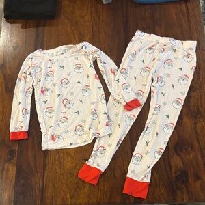 Angel Dear Size 5T Light Pink Santa Print Kids Pajama Set